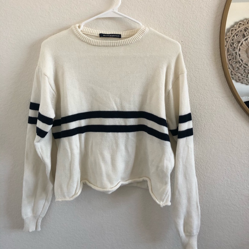White striped sweater
